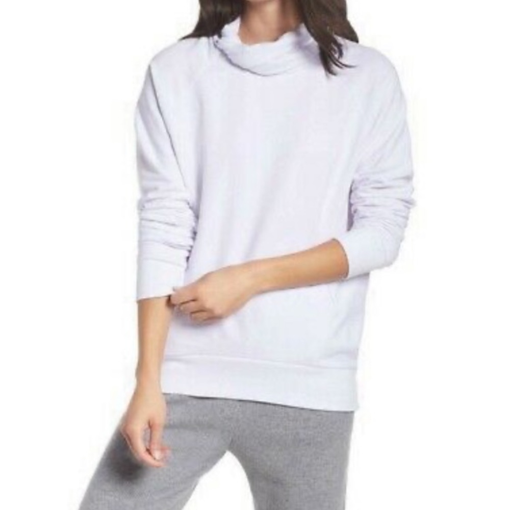 Zella Erica Twist Cowl Neck Pullover White XS